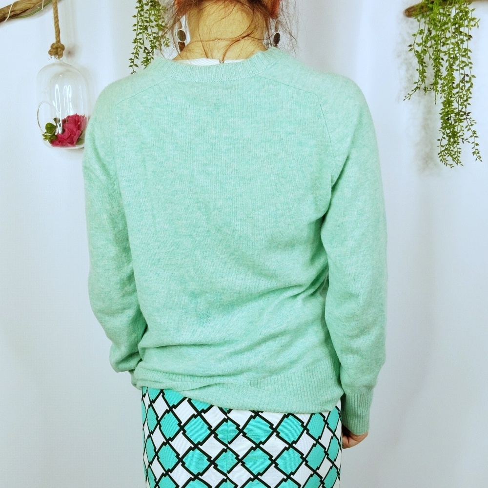 ❤️J.CREW Dream v-neck cashmere sweater mint 0701 - Picture 2 of 5